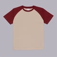 thumbnail image 4 of Men's Solid Color Heavy Shoulder T Shirt Pure Matching Color Loose Short Sleeve Raglan Contrast T Shirt Packs of The Shirts Men XXL, 4 of 4