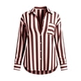 thumbnail image 5 of Guluxicc Women's Striped Shirts with Pocket Loose Long Sleeve V Neck Beach Tops for Summer Vacation Outfits, 5 of 5