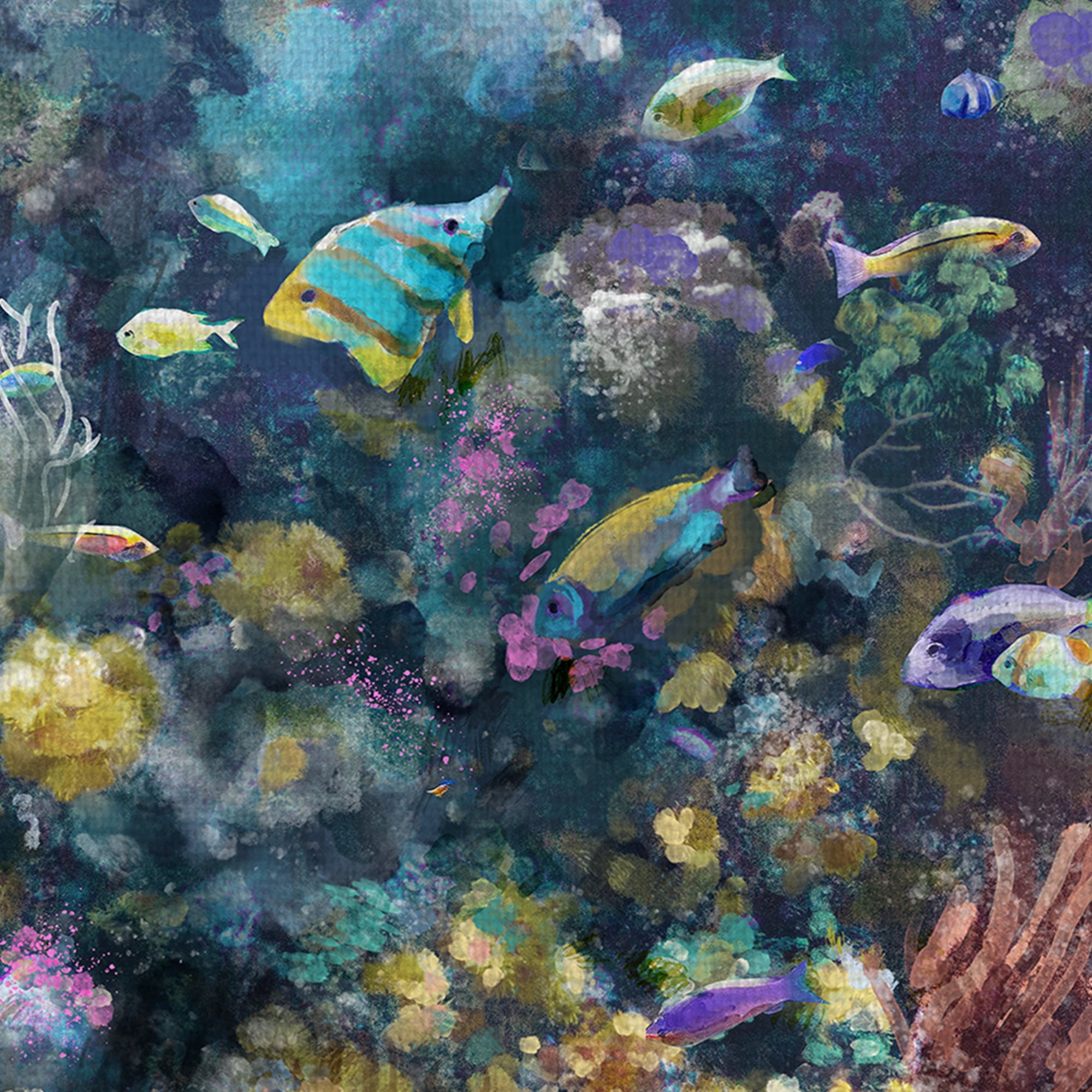 Masterpiece Art Gallery Underwater Colors II Fish Assortment by Studio Arts Canvas Art Print