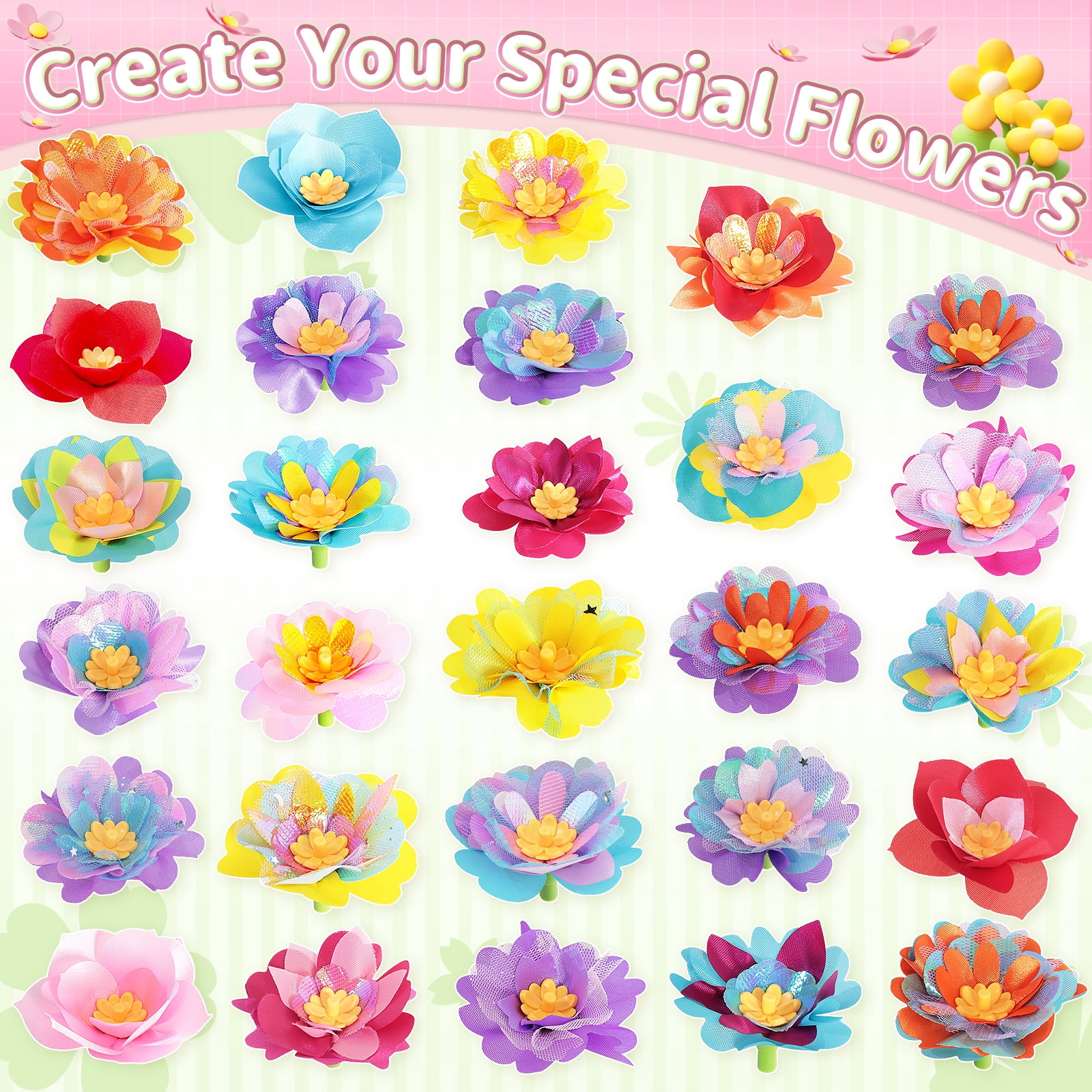 Flower Bouquet Making Kit, DIY Flower Bouquets Craft Toys, Arts & Crafts Educational Activity Set for 4+