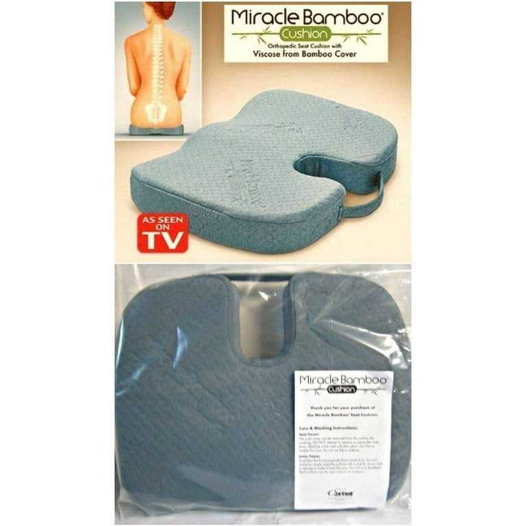  Ontel Miracle Orthopedic Seat Cushion with Viscose from Bamboo  Cover, Gray, (MBC-MC4) : Home & Kitchen