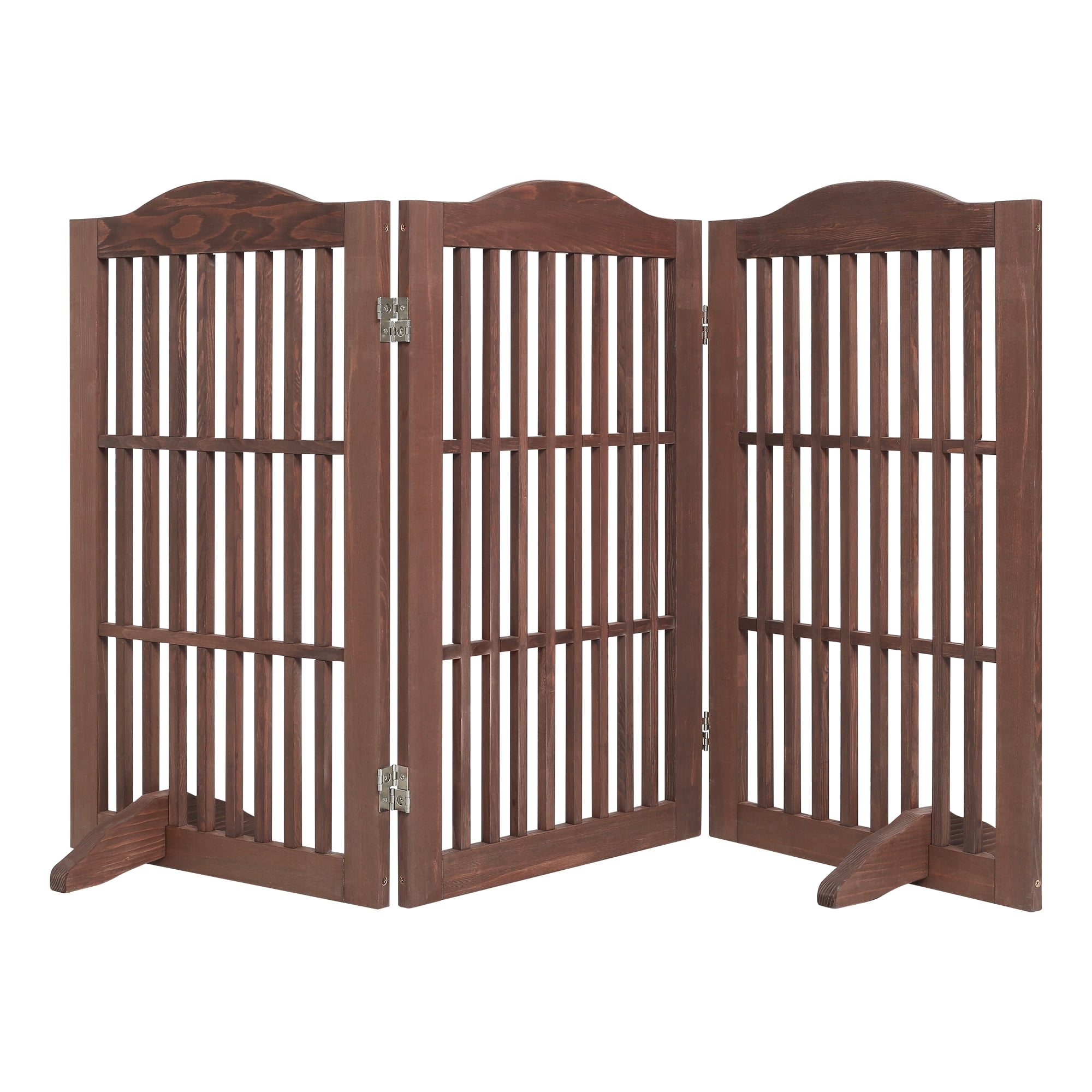 3-in-1 Wooden Pet Gate, Freestanding, Room Divider & Playpen, Z-Shape Support, Zero Assembly