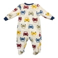 thumbnail image 2 of Carter's Baby Toddler Boy's Warm Soft Fleece Zip Up Footie Pajamas (White Cars, 3T), 2 of 3