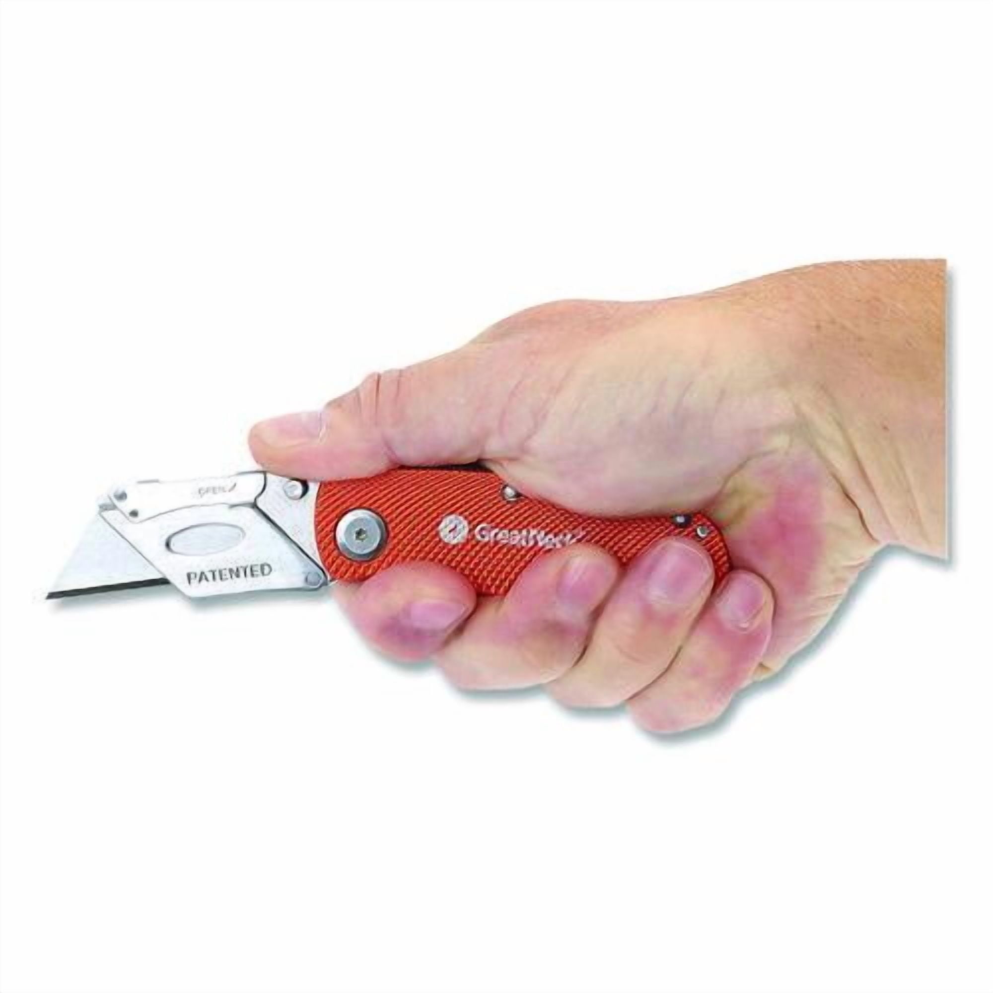 Quick Change Lock Back Utility Knife, 3.5" Aluminum Handle, Orange | Bundle of 2