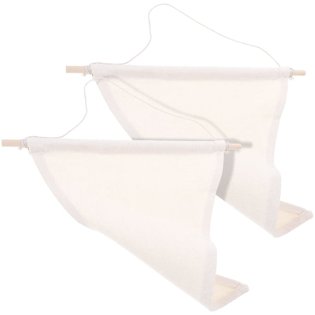 OULII 2Pcs Pennant Banner for Brooch Display Beige Hanging Badge Banner Material