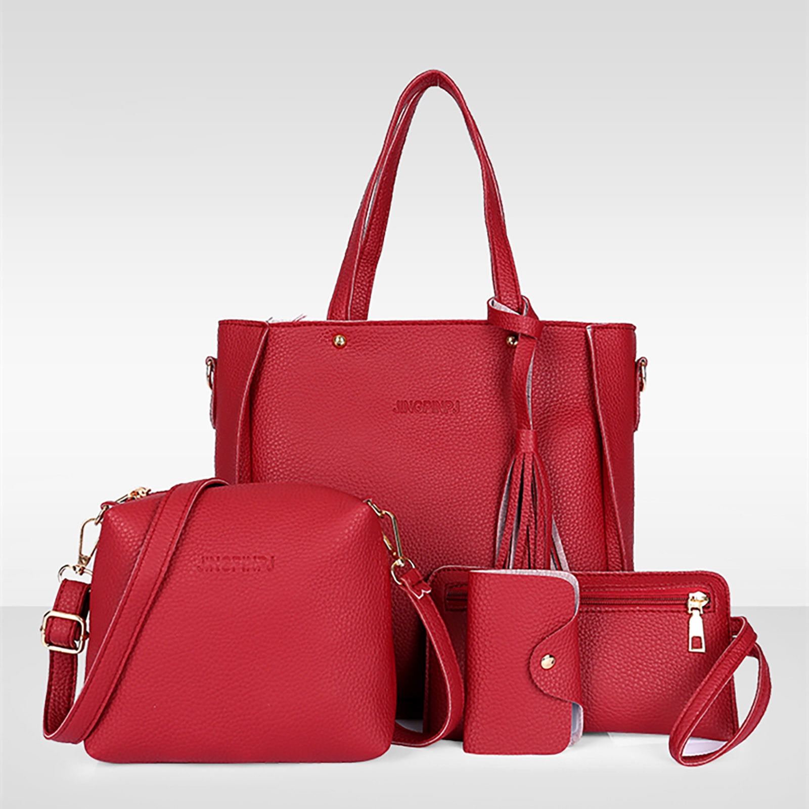Women Fashion Handbags Wallet Tote Bag Shoulder Bag Top Handle Satchel Purse Set 4pcs 