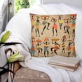 thumbnail image 3 of 24x24 Pillow Covers Set of 2, Brown Boho Throw Pillow Covers Decorative Couch Cushion Case, Farmhouse Vintage Ethnic African Women Microfiber Square Pillowcases for Bedroom Car Living Room, 3 of 7