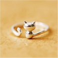 thumbnail image 2 of Fashion Lovely Cat Open Ring Long Way Fine Jewelry for Women, 2 of 2