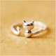 thumbnail image 2 of Fashion Lovely Cat Open Ring Long Way Fine Jewelry for Women, 2 of 2