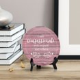 thumbnail image 3 of I Am Compassionate With Myself And Others Pink Wood Color Circle Table Sign (5" X 5"), 3 of 4