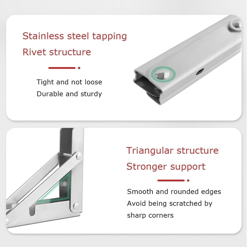 Folding Shelf Brackets, Heavy Duty Wall Mounted Brackets For Shelves Floating Shelf Brackets For Table Work Bench Space Saving,Max Load 165 Lb