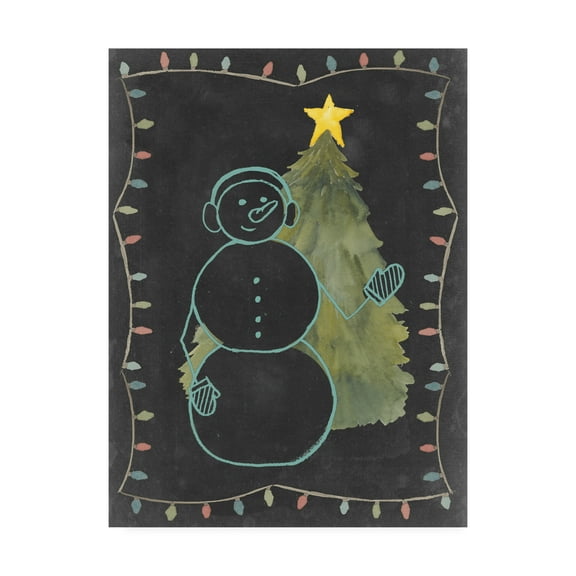 Trademark Fine Art 'Chalkboard Snowman II' Canvas Art by Grace Popp
