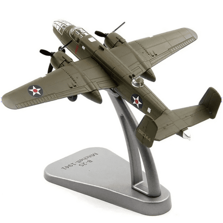 NATEFEMIN Alloy B 25 Mitchell Bomber 1/144 Scale Aircraft Model Military Plane for Model Builders and Home Office Interior Decoration