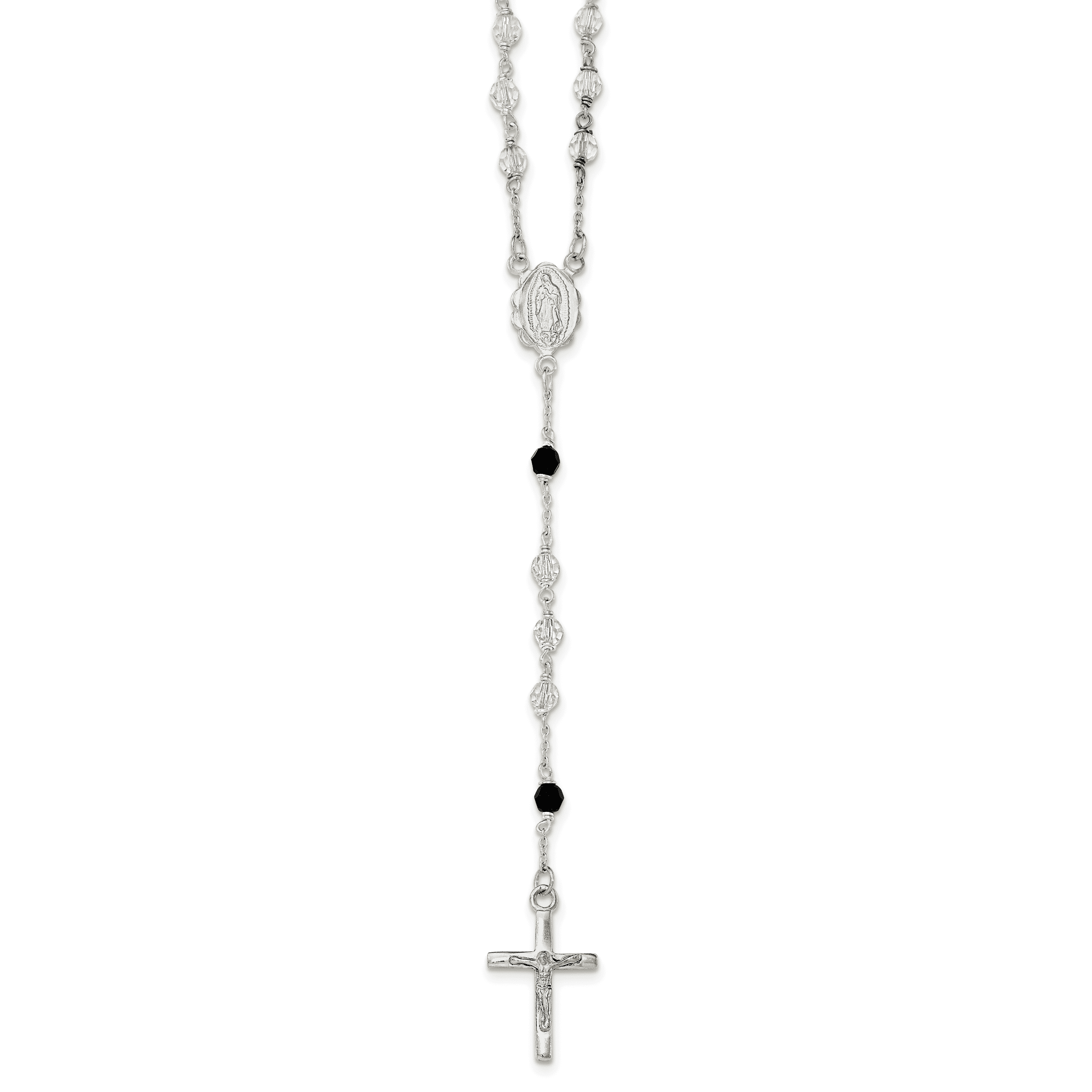 CoutureJewelers Sterling Silver & Black Glass Bead Necklace