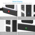 thumbnail image 6 of BESTEK 8 Outlet 6 USB Power Strips Tower, Surge Protector PD20W USB C, 2100 Joules, 12ft Cord, Black, 6 of 8