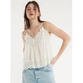 thumbnail image 4 of Summer Tank Tops for Women Loose Fit Pleated Tunics V Neck Sleeveless Lace Tops Lrregular Hem Flowy White S, 4 of 7