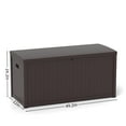 thumbnail image 2 of ZYJOYY Outdoor Storage Box, 120 Gallon Deck Box, Waterproof Resin Storage Bin for Patio Cushions, Gardening Tools, Lockable, UV Resistant, Brown, 2 of 7