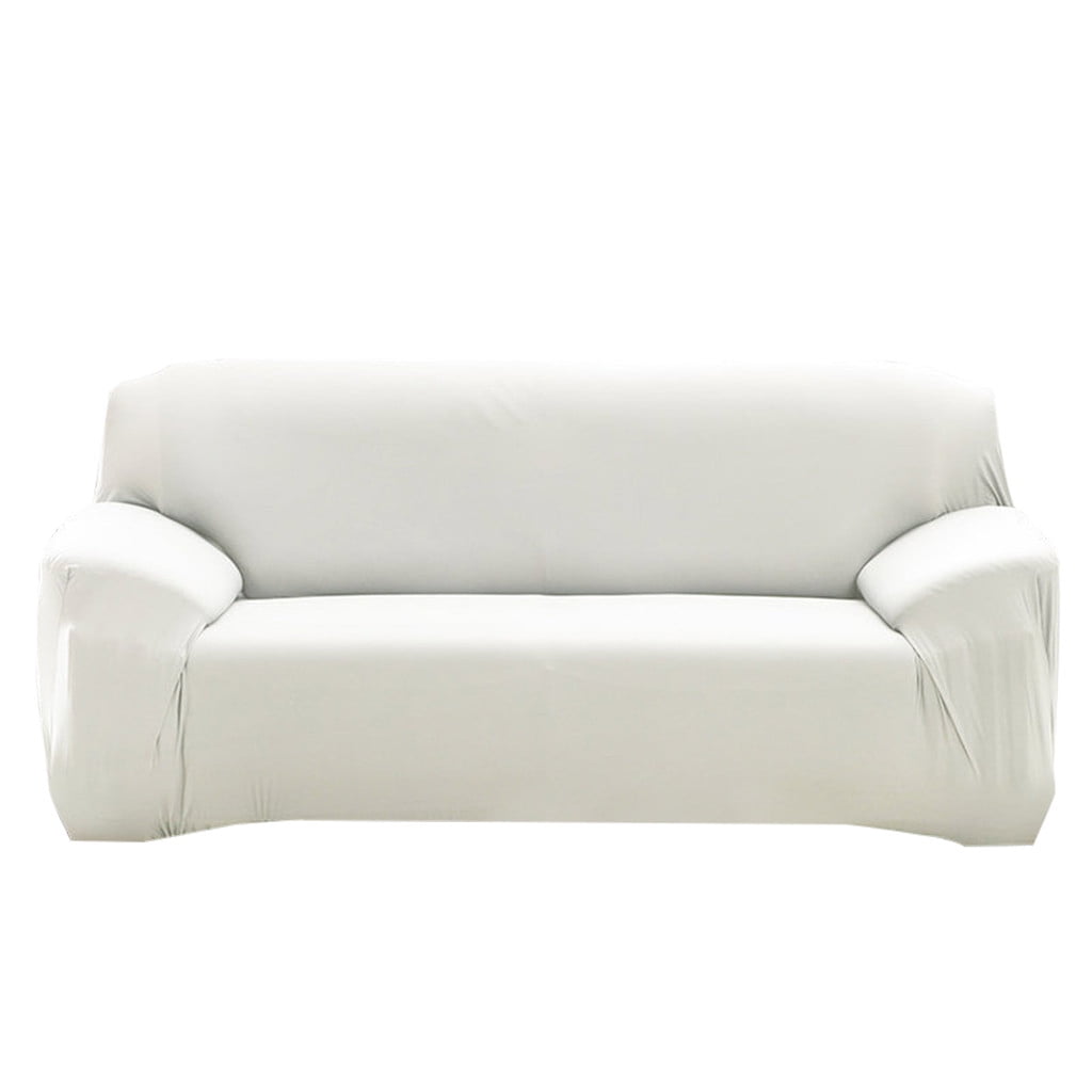 Zzbeans 3-Seater Sofa Slipcover, Stretch Couch Cover Elastic Protector for Furniture, Anti-Slip Sofa Covers for Sectional Recliner Loveseat Chair Pet Protection, White