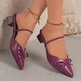 thumbnail image 5 of RoamHome Women's Slingback Pumps Low Block Heel Pointed Toe Mules with Bow Summer Spring Dressy Casual Comfortable Slip-On Office Daily Party Wedding Shoes, 5 of 9