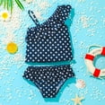 thumbnail image 2 of Toddler Girls Swimsuits Strap Swimwear Dot Print Bathing Suit Two-piece Ruffles Summer Swimwear Tankini Sets Size 18-24 Months, 2 of 7