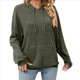 thumbnail image 1 of Sudadera con Capucha de Punto Acanalado para Mujer, Sudaderas Extragrandes con Bolsillo Tipo Canguro, Tops Casuales Holgados con Cordón Verde M, 1 of 7