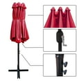 thumbnail image 4 of Abble 15x9 ft. Large Double Sided Rectangular Market Umbrella with Crank - Red, 4 of 6
