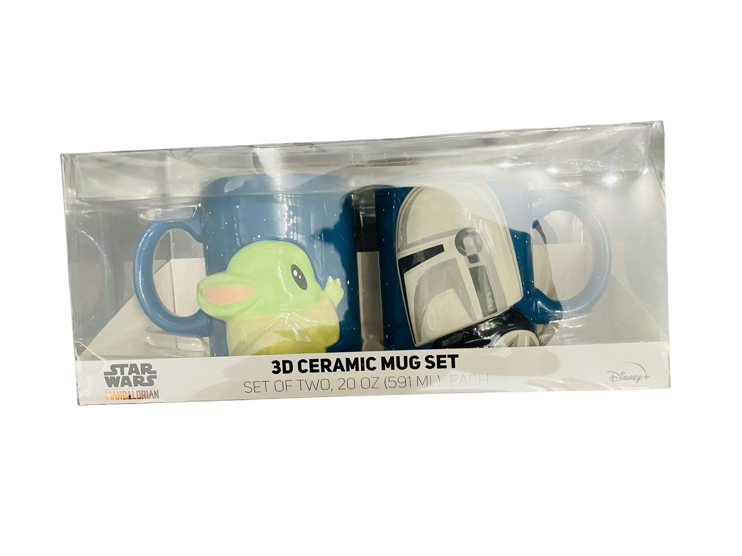 Star Wars: The Mandalorian The Mandalorian and The Child 3D 20 oz. Ceramic Mug Set of 2