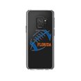 thumbnail image 1 of DistinctInk Clear Shockproof Hybrid Case for Samsung Galaxy S9 (5.8" Screen) - TPU Bumper, Acrylic Back, Tempered Glass Screen Protector - Florida Football - Orange, Blue, 1 of 9