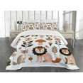 thumbnail image 3 of Ambesonne Woodland Quilted Bedspread Set 3 Pcs, Animals in Boho Colors, Queen Size, Rust Warm Taupe and Blush, 3 of 4