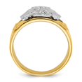 thumbnail image 2 of Diamond2Deal 14K Two-tone Gold Men's Diamond 32nd Degree Scottish Rite Masonic Ring Size 10, 2 of 7
