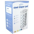 thumbnail image 2 of Ubbi Stainless Steel Diaper Pail, Odor Locking, No Special Bag Required, Award-Winning, Registry Must-Have, Gray Chevron, 2 of 5