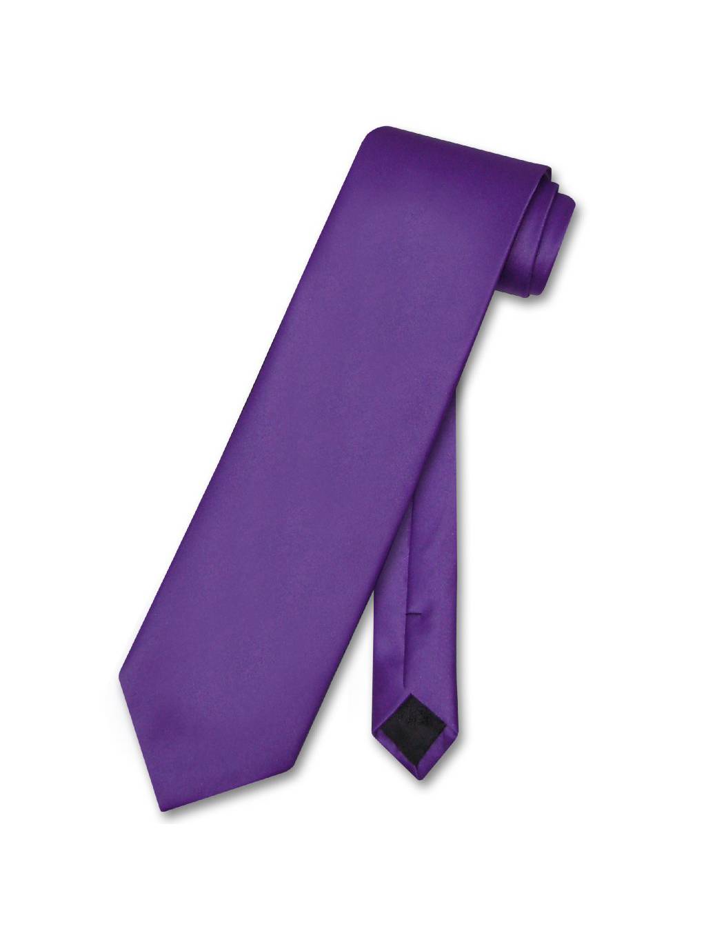 Vesuvio Napoli Extra Long Men's Neck Tie - Solid Burgundy, 63 Inch, 100% Polyester Silk-Feel