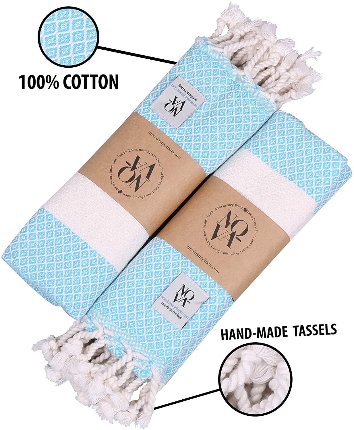 Hand Towels: Turkish Cotton Hand Towel Peshtemals - Olive and Linen