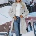 thumbnail image 6 of DYTTDG Women's Long Plush Coat Winter Warm Long Sleeve Button Jacket Casual Loose Cardigan Fashion Coat on Clearance, 6 of 9