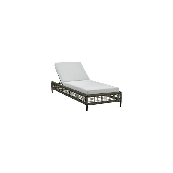 Patio Chaise Lounge Chair - Aluminum Frame with Grey Rope & Cushions