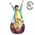 thumbnail image 3 of Winter Storage Toy Bag Chair, Floral Flakes with Colorful Swirls Dots and Stars Xmas Party, Stuffed Animal Organizer Washable Bag, Large Size, Maroon White Multicolor, by Ambesonne, 3 of 3