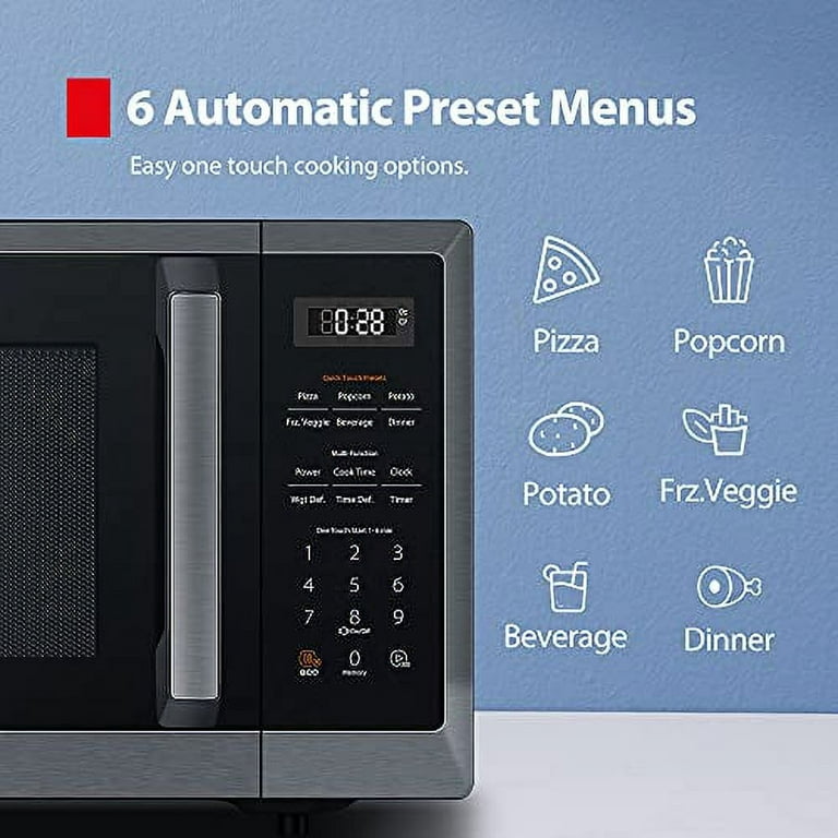 ML2-EM09PA(BS) Small Countertop Microwave Oven With 6 Auto Menus, Kitchen  Essentials, Mute Function & ECO Mode, 0.9 Cu Ft, 1 Hog - AliExpress