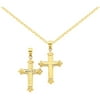 Primal Gold 14K Yellow Gold Reversible Diamond Cut Cross Necklace
