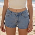 thumbnail image 3 of Wutalume Jeans for Women Denim Shorts with Chain Detail, Stretch Slim Fit Jean Shorts for Edgy Summer Casual Wear,Light Blue XL, 3 of 5