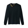 thumbnail image 2 of Daxton Premium Oakland Men Long Sleeves T Shirt Ultra Soft Medium Weight Cotton, Black Tee Gold Letters Medium, 2 of 3