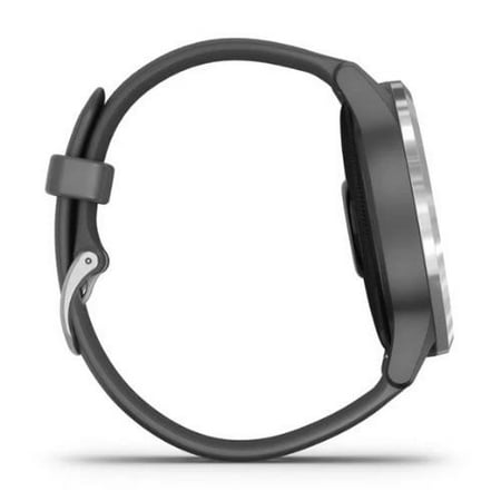 Garmin vívoactive® 4 Silver Stainless Steel Bezel with Shadow Gray Case and Silicone Band
