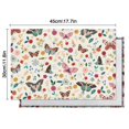 thumbnail image 6 of Butterfly Pattern Heat Resistant Flax Table Mats for Dining, Wrinkle Free Machine Washable Place Mats with Colorful Tropical Floral Artistic Design, Cute Aesthetic Style for Butterfly Lover, Set of 4, 6 of 6