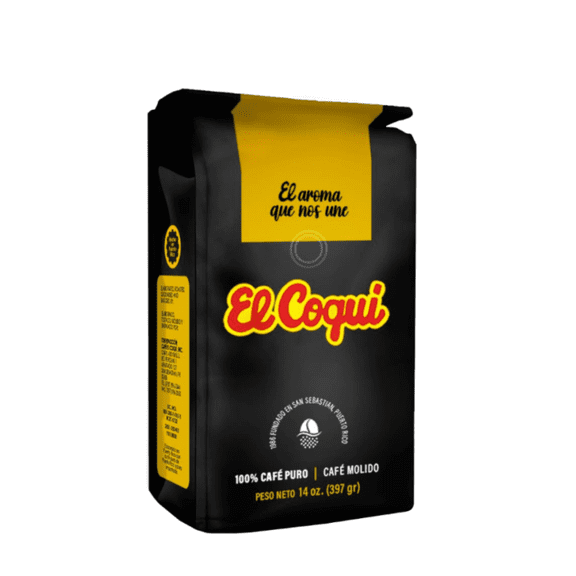 Cafe El Coqui Medium Dark Roast Ground Coffee 14 Ounce Bag