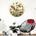 thumbnail image 2 of Eveokoki Wood Wall Clock,Bee Activity In Wild Plant Flowers Kitchen Decor and Accessories, Decorative Battery Operated Clocks for Living Room Bedroom Bathroom Farmhouse 10 Inch, 2 of 4