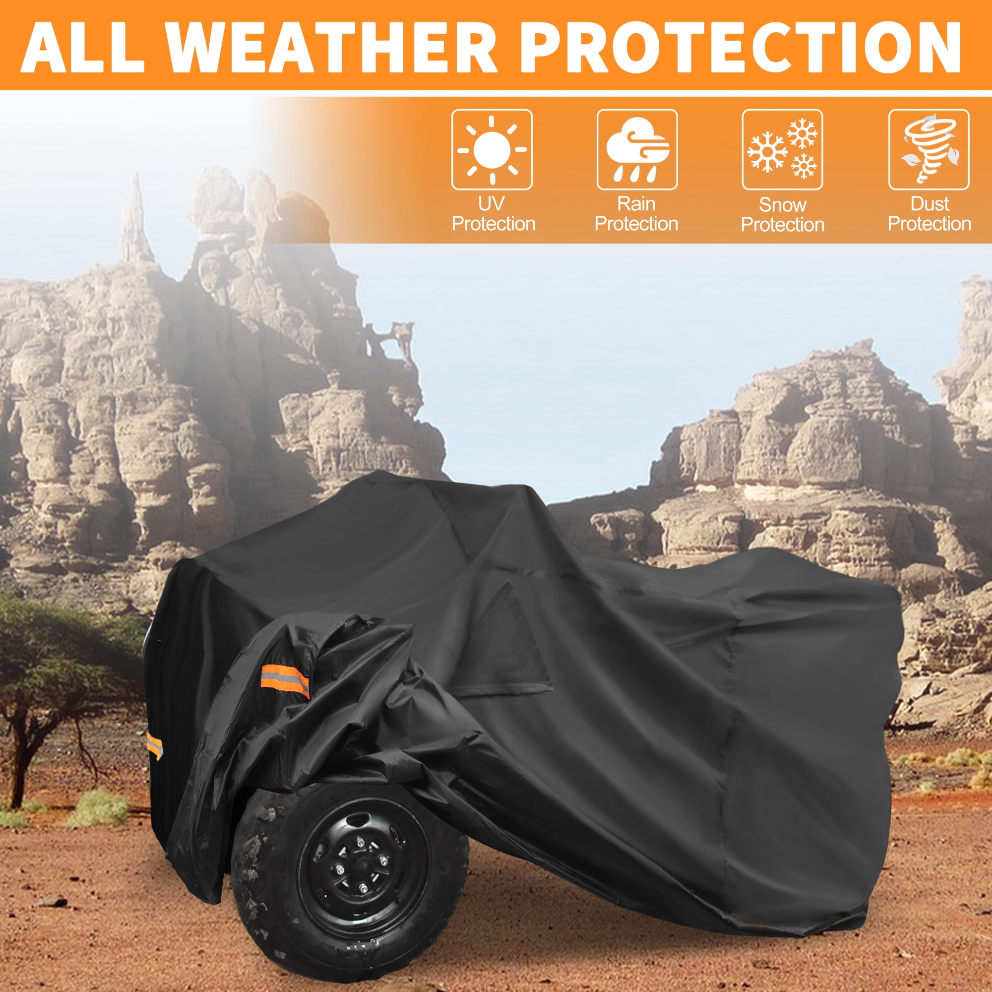 Unique Bargains ATV Cover for Sportsman 450/570 Waterproof 210D-PU Black