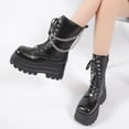 thumbnail image 3 of JUSLIO Boots for Women,Platform Boots Fashion Casual Mid Calf Boots Comfort Solid Color Lightweight Boots, 3 of 9