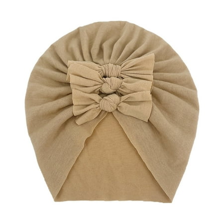 

AOMPMSDX Baby Hats & Caps Toddler Baby Boys Girls Solid Cap Beanie Bowknot Elastics Turban Hat Infant Winter Fall Outfits Coffee One Size