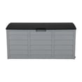 thumbnail image 6 of Spacious 75 Gallon 260L Plastic Outdoor Deck Storage Box for Tools, Cushions, and Toys with Lockable Seating Feature, 6 of 9