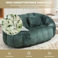 thumbnail image 6 of Kumix Bean Bag Sofa Lazy Sofa Durable Comfort Lounger High Back Bean Bag Chair Couch for Adults and Kids, Indoor & Outdoor, Accent Floor Soft Lounge Chair (Emerald Chenille), 6 of 7