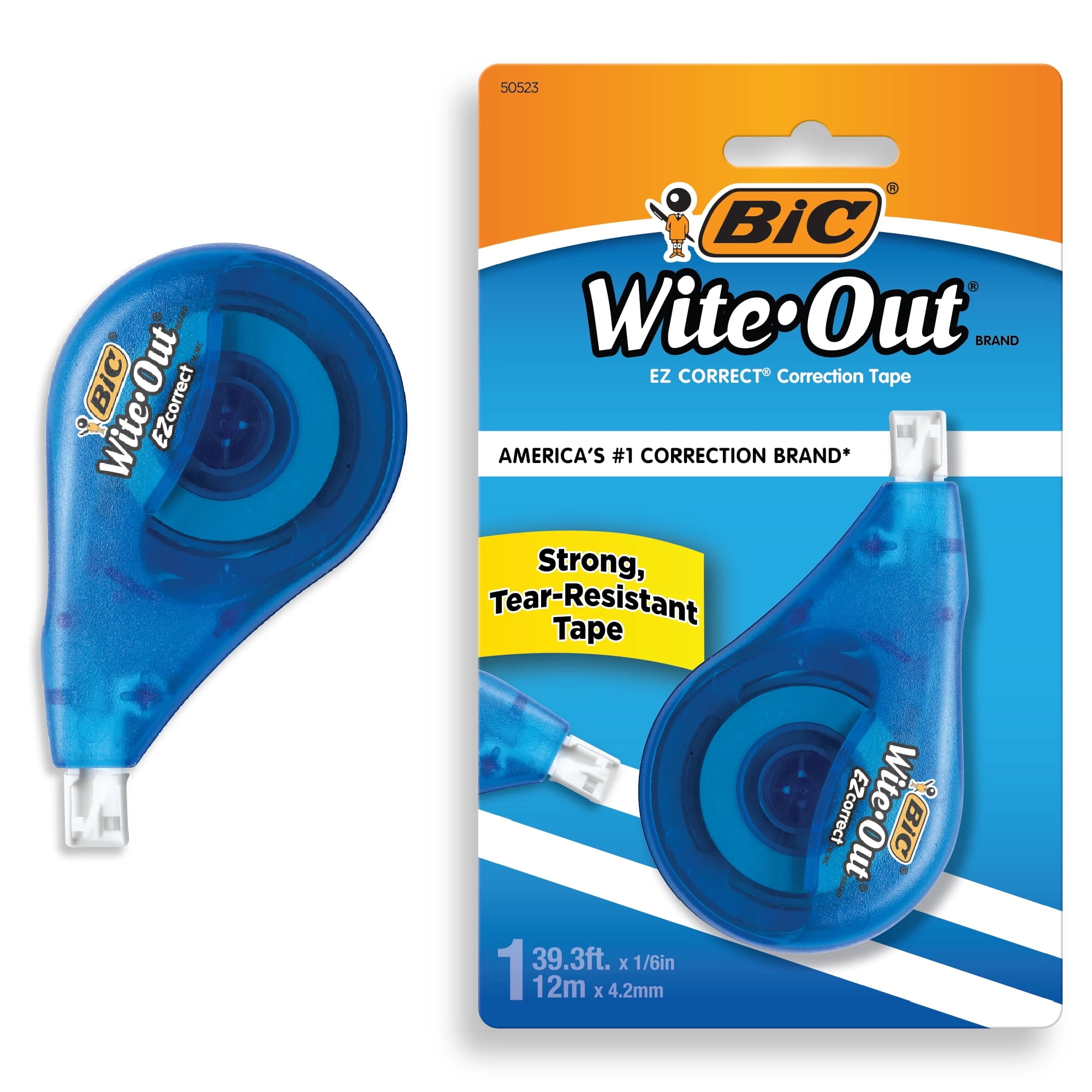 BIC Wite-Out Brand EZ Correct Correction Tape, 39.3 Feet, White, 1 Count